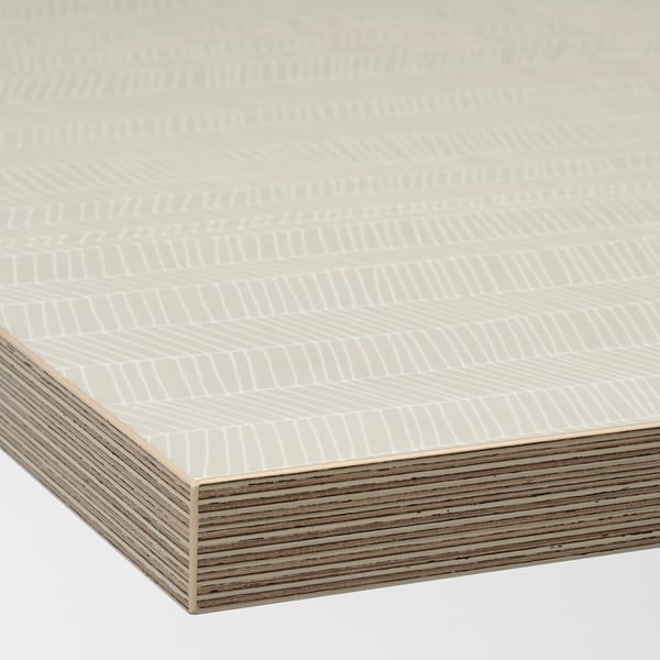 EKBACKEN Barra de cocina, mate beige/con diseño laminado, 98x1 1/8 "