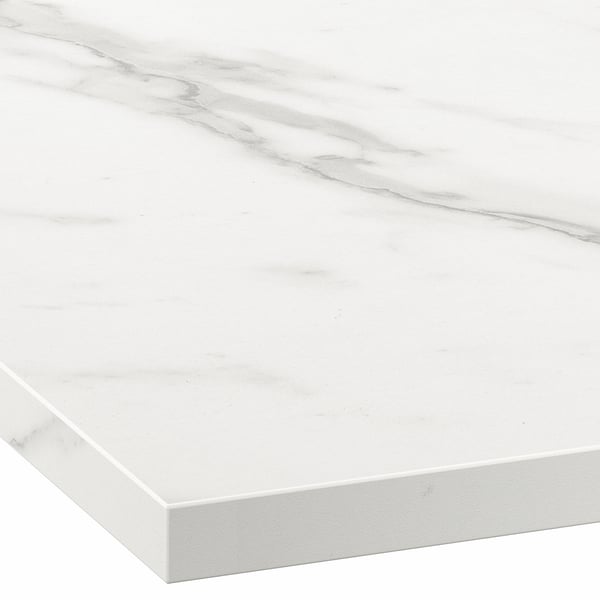 EKBACKEN Encimera de cocina, blanco efecto de mármol/laminado, 74x1 1/8 "
