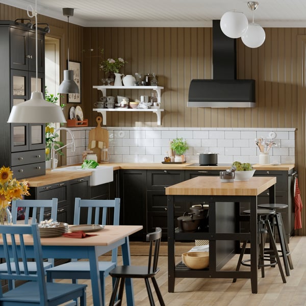 EKBACKEN Encimera de cocina, efecto de roble claro/laminado, 98x1 1/8 "