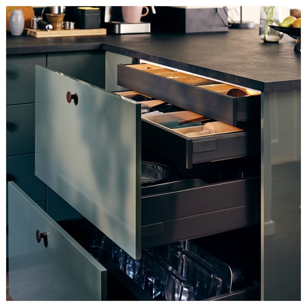 EKBACKEN Encimera de cocina, negro/laminado, 98x1 1/8 "