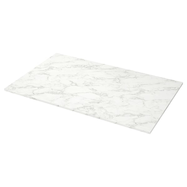 EKBACKEN Encimera para isla de cocina, blanco efecto mármol alegre/laminado, 74x42x1 1/8 "