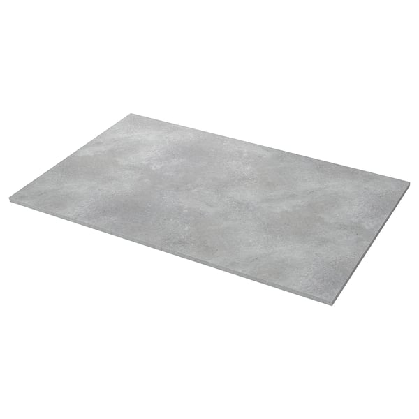 EKBACKEN Encimera para isla de cocina, gris claro efecto de concreto/laminado, 74x42x1 1/8 "