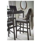 EKEDALEN Taburete de bar con respaldo, marrón oscuro/Orrsta gris claro, 29 1/2 "