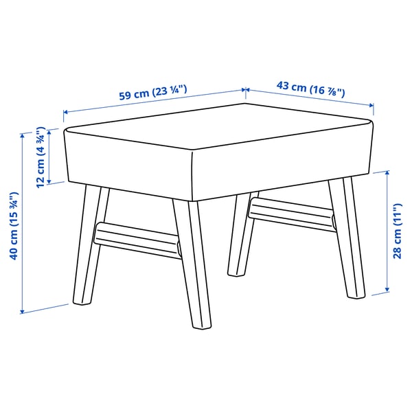 EKENÄSET Reposapiés, efecto de roble/Kilanda beige claro