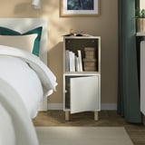 EKET Combinación de gabinete+patas, blanco beige/madera, 13 3/4x13 3/4x31 1/2 "