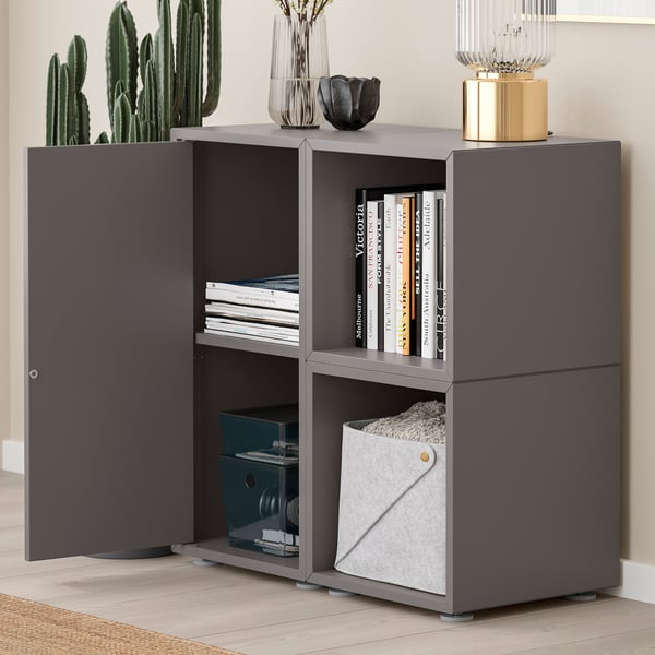 EKET Combinación de gabinete+patas, gris oscuro, 27 1/2x13 3/4x28 3/8 "
