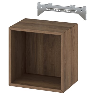 EKET Estantería de pared, marrón efecto de nogal, 13 3/4x9 7/8x13 3/4 "