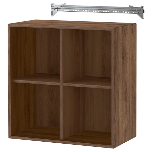 EKET Estantería pared+4 compartimientos, marrón efecto de nogal, 27 1/2x13 3/4x27 1/2 "