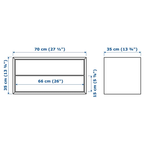 EKET Gabinete+2 cajones, marrón/efecto de nogal, 27 1/2x13 3/4x13 3/4 "