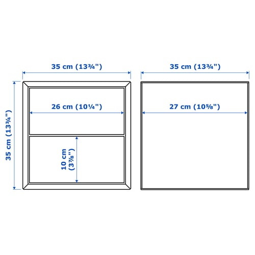 EKET Gabinete de pared+2 cajones, efecto de nogal, 13 3/4x13 3/4x13 3/4 "