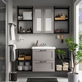ENHET Baño, antracita/armazón gris, 24 "