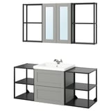 ENHET Baño, antracita/armazón gris, 24 "