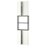 ENHET Combinación de almacenaje, antracita/armazón blanco, 24x6 3/4x90 "
