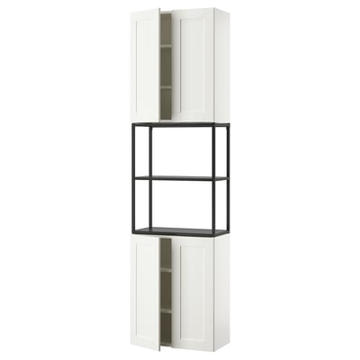 ENHET Combinación de almacenaje, antracita/armazón blanco, 24x12 3/4x90 "