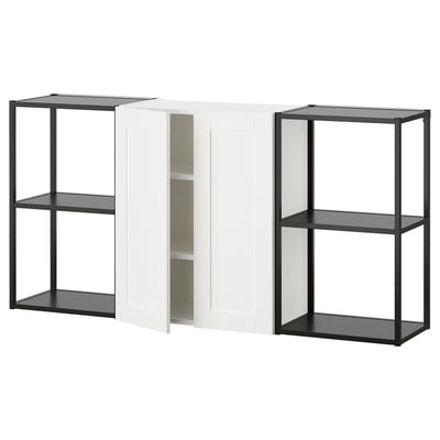 ENHET Combinación de almacenaje, antracita/armazón blanco, 60x12 3/4x30 "