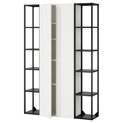 ENHET Combinación de almacenaje, antracita/armazón blanco, 48x12 3/4x72 "