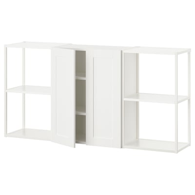 ENHET Combinación de almacenaje, blanco/armazón blanco, 60x12 3/4x30 "