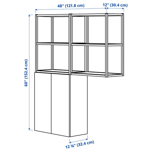 ENHET Combinación de almacenaje, blanco, 48x12 3/4x60 "