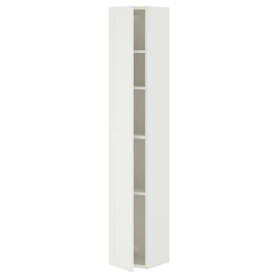 ENHET Gabinete alto+1 puerta, blanco/blanco armazón, 12x12 3/4x72 "
