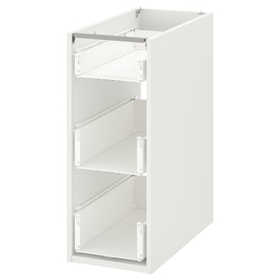 ENHET Gabinete bajo+3 cajones, blanco, 12x24x30 "