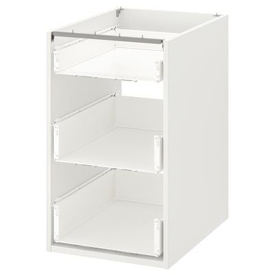 ENHET Gabinete bajo+3 cajones, blanco, 18x24x30 "