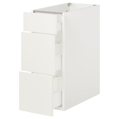 ENHET Gabinete bajo+3 cajones, blanco, 12x24 3/4x30 "