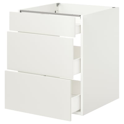 ENHET Gabinete bajo+3 cajones, blanco, 24x24 3/4x30 "