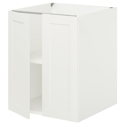 ENHET Gabinete bajo estante/puertas, blanco/blanco armazón, 24x24 3/4x30 "