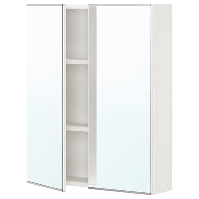 ENHET Gabinete de espejo+2 puertas, blanco, 24x6 3/4x30 "