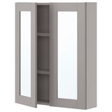 ENHET Gabinete de espejo+2 puertas, gris/gris armazón, 24x6 3/4x30 "