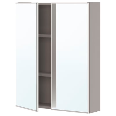 ENHET Gabinete de espejo+2 puertas, gris, 24x6 3/4x30 "