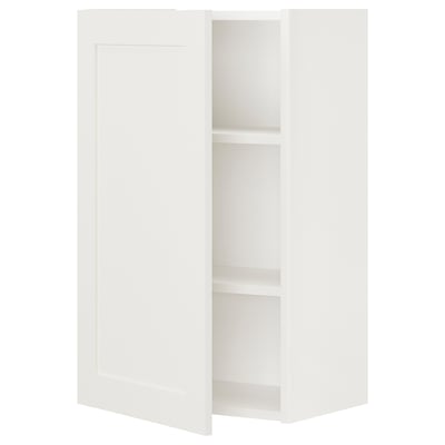 ENHET Gabinete de pared+2 estantes/puerta, blanco/blanco armazón, 18x12 3/4x30 "