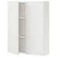 ENHET Gabinete de pared+2 puertas, blanco/blanco armazón, 24x6 3/4x30 "