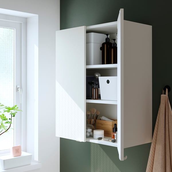 ENHET Gabinete de pared+puertas, blanco, 24x12 5/8 30 "