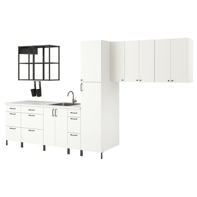 ENHET Lavandería, antracita/blanco, 156x25 5/8x84 1/2 "