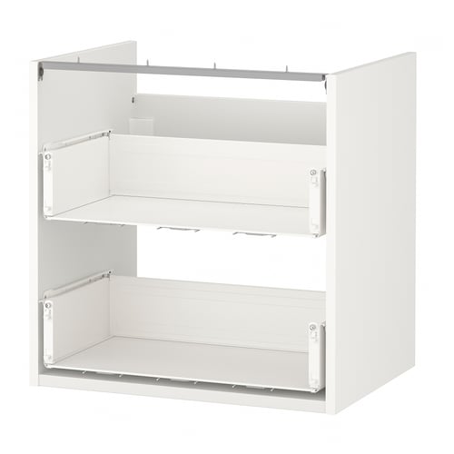 ENHET Mueble para baño+2 cajones, blanco, 24x18x24 "