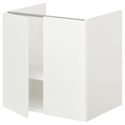 ENHET Mueble para baño+2 puertas, blanco, 24x18 3/4x24 "