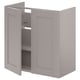 ENHET Mueble para baño+2 puertas, gris/gris armazón, 24x12 3/4x24 "
