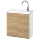 ENHET / TVÄLLEN Tocador de baño+puertas, blanco/efecto de roble, 25 1/2x13 1/8x26 "
