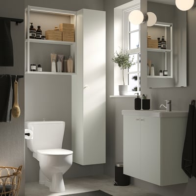 ENHET / TVÄLLEN Tocador de baño+puertas, blanco, 25 1/2x13 1/8x26 "