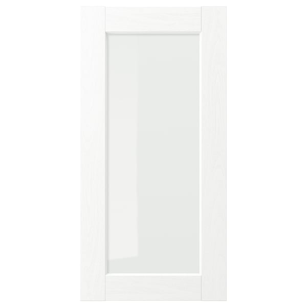 ENKÖPING Puerta de vidrio, blanco efecto madera, 15x30 "
