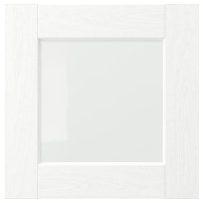 ENKÖPING Puerta de vidrio, blanco efecto madera, 15x15 "
