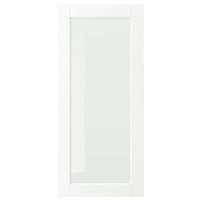 ENKÖPING Puerta de vidrio, blanco efecto madera, 18x40 "