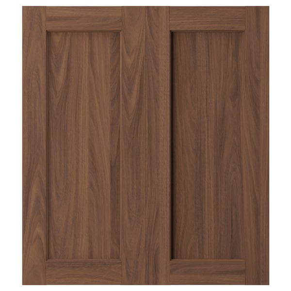ENKÖPING Puerta gabinete bajo esquina, 2pz, marrón efecto de nogal, 13x30 "