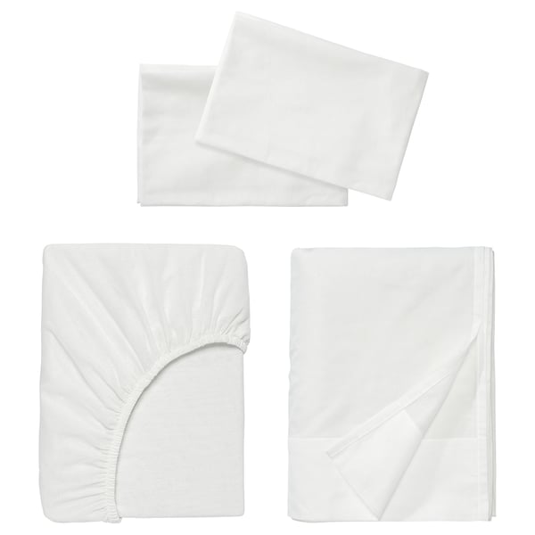 FÄRGMÅRA Juego de sábanas, blanco, Tamaño queen