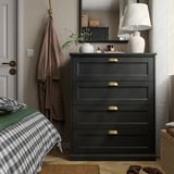 FÅGELFJÄLLET Gavetero de 4 cajones, negro efecto de roble, 32 1/4x20 1/8x39 3/4 "