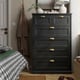 FÅGELFJÄLLET Gavetero de 6 cajones, negro efecto de roble, 32 1/4x20 1/8x48 3/8 "