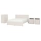 FÅGELFJÄLLET Muebles de dormitorio, juego de 4, color hueso, Tamaño queen