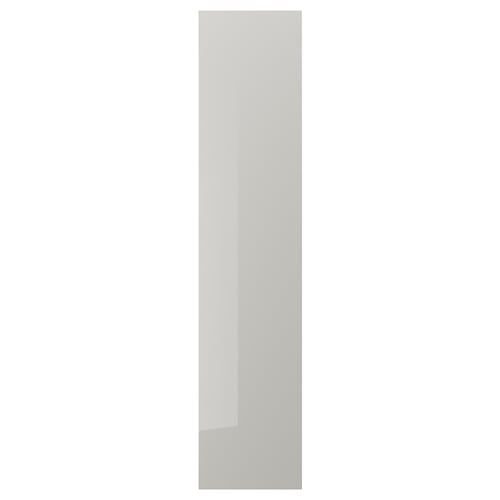 FARDAL Puerta con bisagras, alto brillo/gris claro, 19 1/2x90 3/8 "