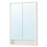 FAXÄLVEN Gabinete de espejo+luz integrada, blanco, 24x6x37 "